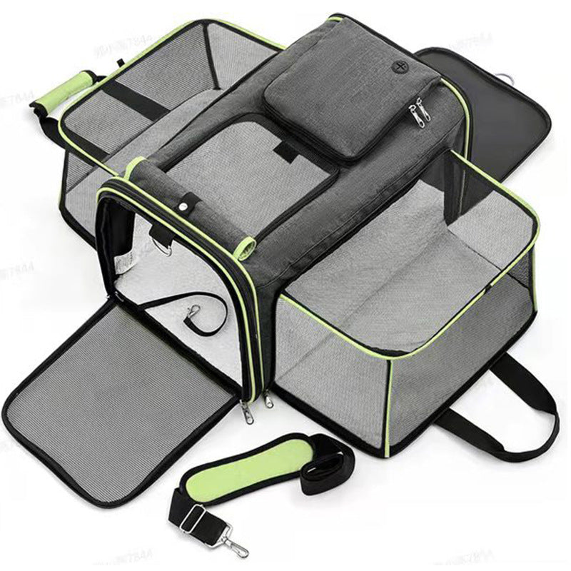 Foldable Expandable Pet Carrier Bag Backpack for Cats & Small Dogs Large Travel Carrier Portable