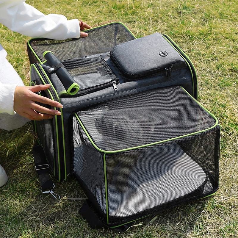 Foldable Expandable Pet Carrier Bag Backpack for Cats & Small Dogs Large Travel Carrier Portable
