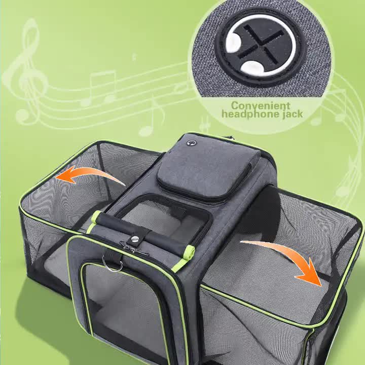 Foldable Expandable Pet Carrier Bag Backpack for Cats & Small Dogs Large Travel Carrier Portable