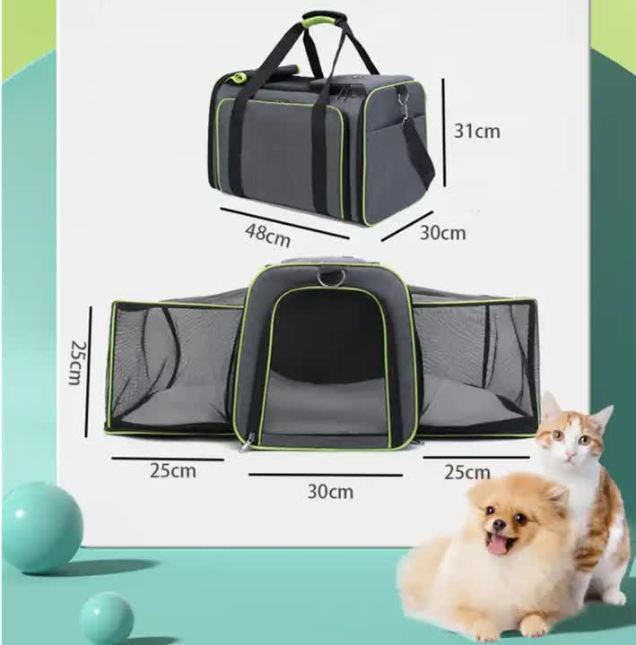 Foldable Expandable Pet Carrier Bag Backpack for Cats & Small Dogs Large Travel Carrier Portable