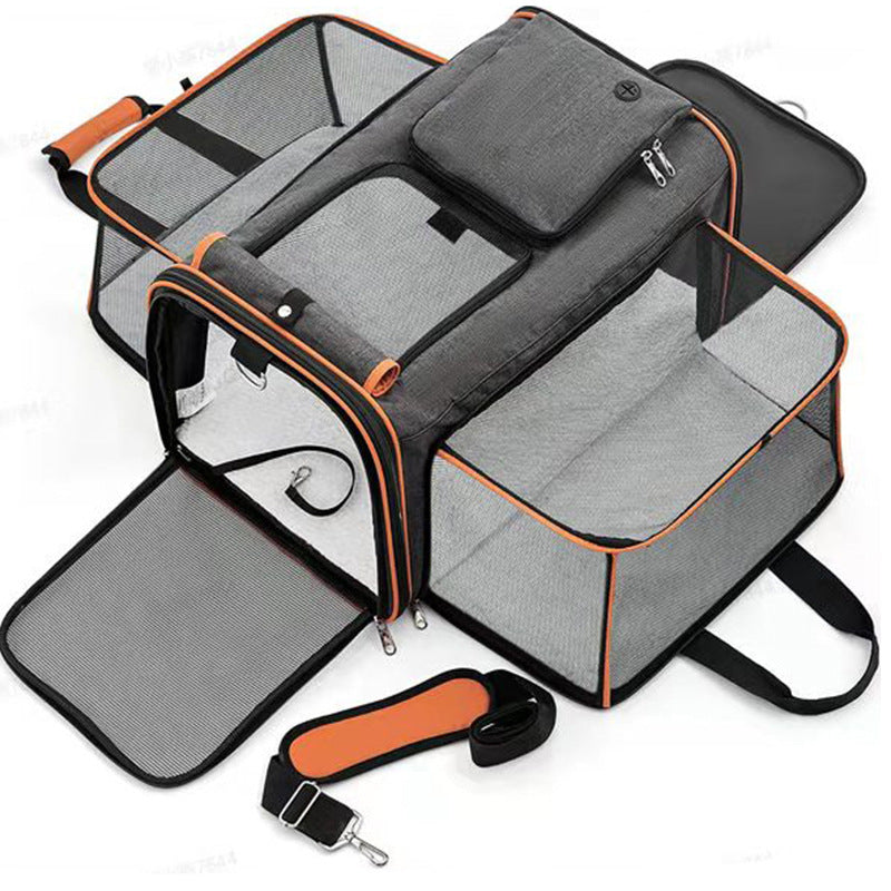 Foldable Expandable Pet Carrier Bag Backpack for Cats & Small Dogs Large Travel Carrier Portable