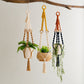 3 pcs Handwoven Plant Hanger-Cotton Rope Hanging Planter with Wooden Rings