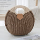 Boho Circle Straw Bag - Stylish Woven Tote with Round Handles, Perfect Beach & Market Bag