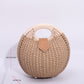 Boho Circle Straw Bag - Stylish Woven Tote with Round Handles, Perfect Beach & Market Bag