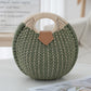 Boho Circle Straw Bag - Stylish Woven Tote with Round Handles, Perfect Beach & Market Bag