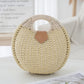 Boho Circle Straw Bag - Stylish Woven Tote with Round Handles, Perfect Beach & Market Bag