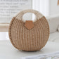Boho Circle Straw Bag - Stylish Woven Tote with Round Handles, Perfect Beach & Market Bag