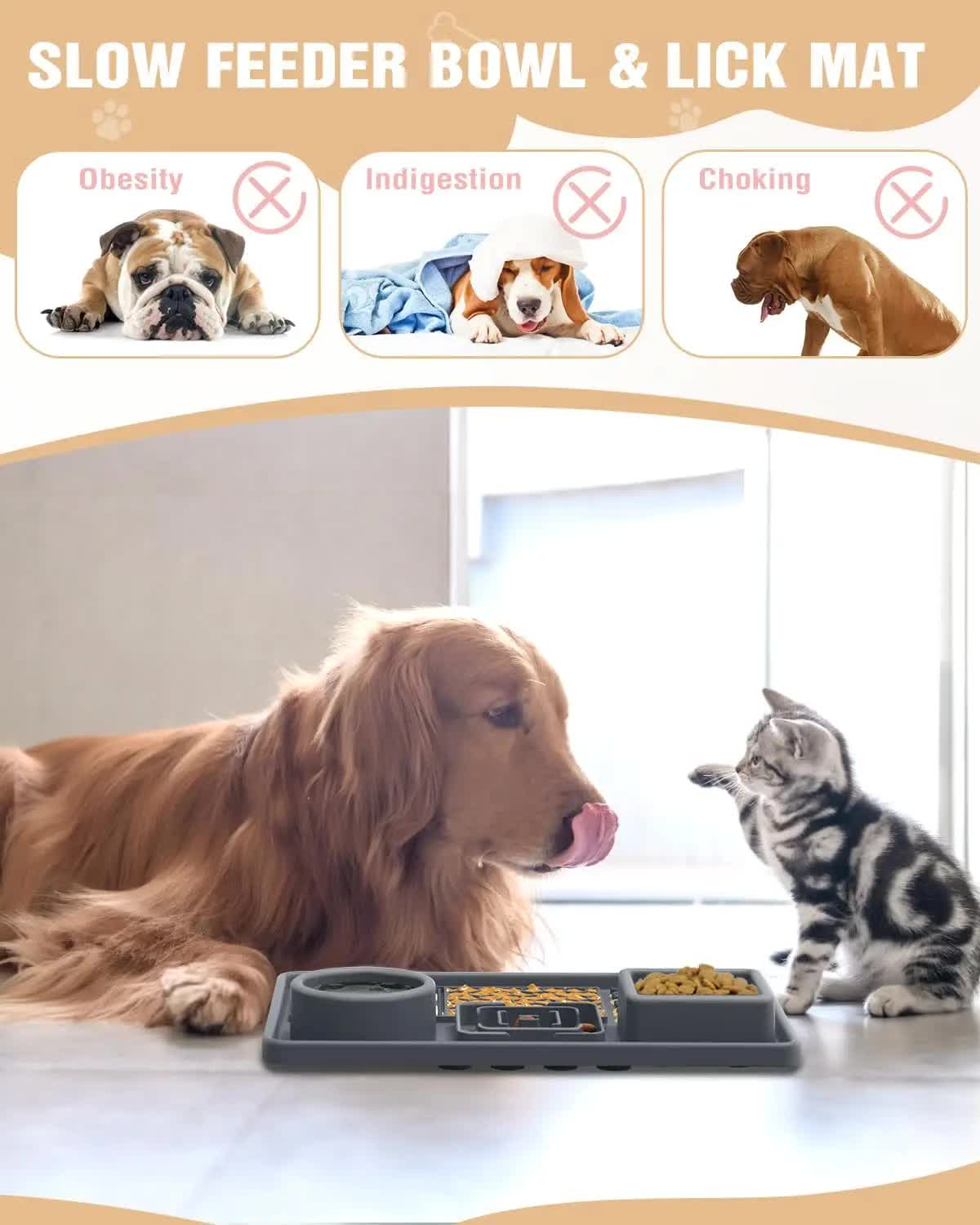 Pet Slow Feeder Lick Mat Silicone Anti Slip Dog Feeding Mat Interactive Treat Mat