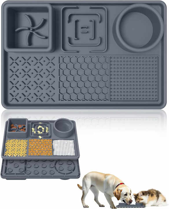 Pet Slow Feeder Lick Mat Silicone Anti Slip Dog Feeding Mat Interactive Treat Mat