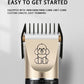 Professional Pet Grooming Hair Clipper Kit Rechargeable Low Noise Dog & Cat Trimmer with Ceramic Blades