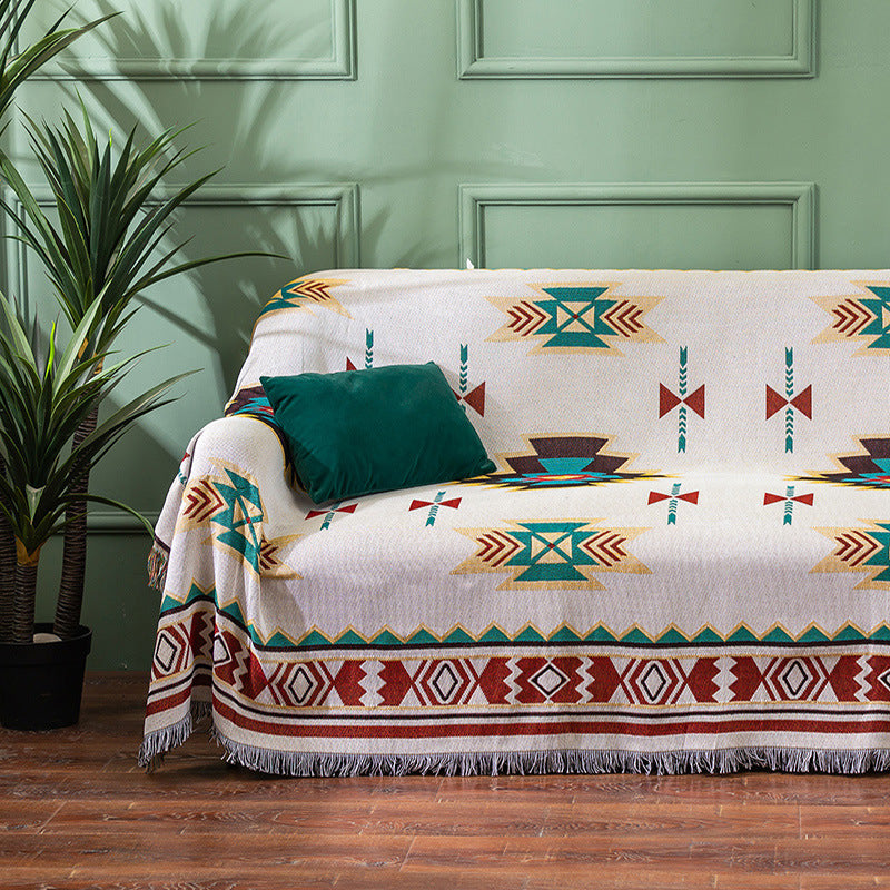 Sucre Nordic Style Woven Throw Blanket - Chic Sofa Cover with Fringe - 130 x 180cm