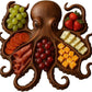 Style A Brown Artisan Crafted Solid Wood Octopus Charcuterie Board - Unique Appetizer & Cheese Serving Platter