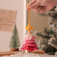 2 Pcs Handmade Crochet Christmas Tree Ornament - Plush Knitted Decoration with Bell