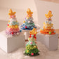 2 Pcs Handmade Crochet Christmas Tree Ornament - Plush Knitted Decoration with Bell