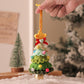2 Pcs Handmade Crochet Christmas Tree Ornament - Plush Knitted Decoration with Bell