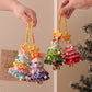 2 Pcs Handmade Crochet Christmas Tree Ornament - Plush Knitted Decoration with Bell
