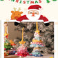 2 Pcs Handmade Crochet Christmas Tree Ornament - Plush Knitted Decoration with Bell