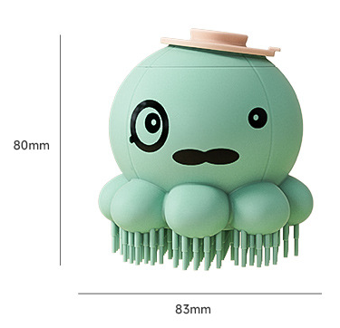 2 Pack Pet Bath Brush with Shampoo Dispenser Soft Silicone Dog & Cat Grooming Brush