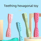 2 Pack Hexagonal Pet Chew Toy Durable Rubber Dog & Cat Teething Stick Dental Toy
