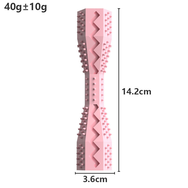 2 Pack Hexagonal Pet Chew Toy Durable Rubber Dog & Cat Teething Stick Dental Toy