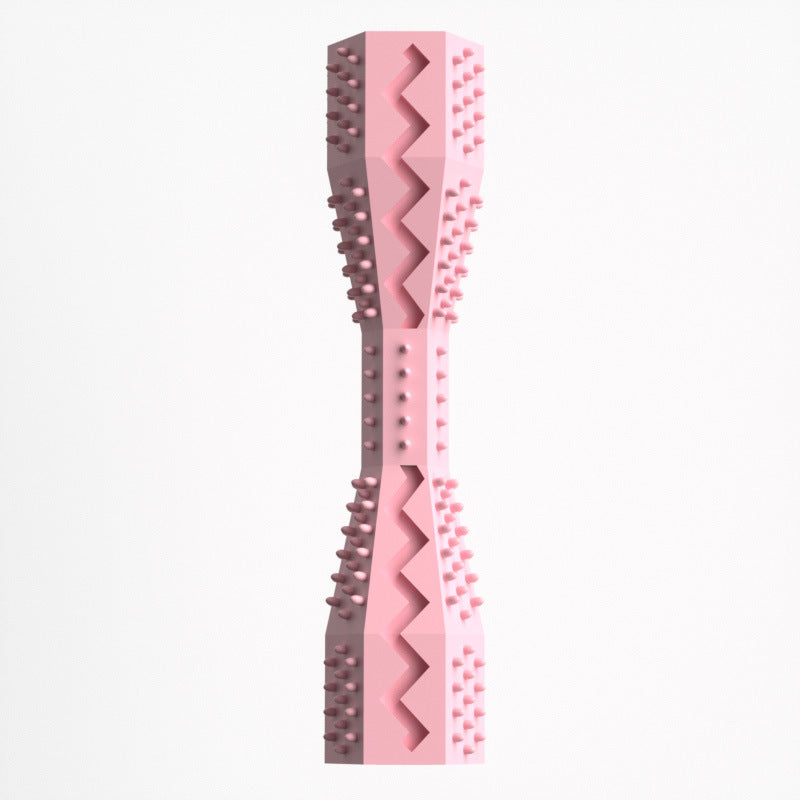 2 Pack Hexagonal Pet Chew Toy Durable Rubber Dog & Cat Teething Stick Dental Toy