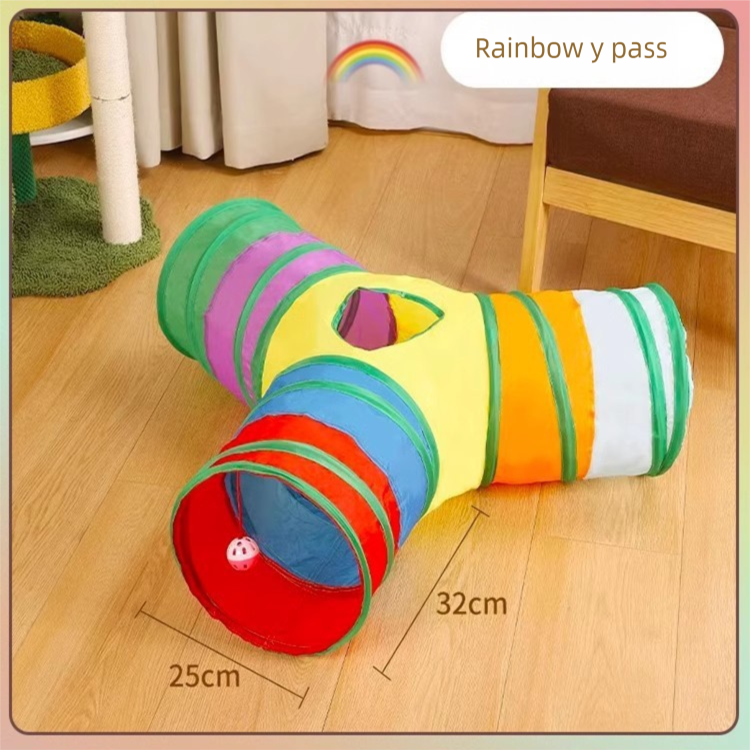 Cat Track Ball Toy – Wave-Shaped Wall Mount Puzzle for Indoor Cats, with Rolling Balls and Suction Cups(Y-shaped)