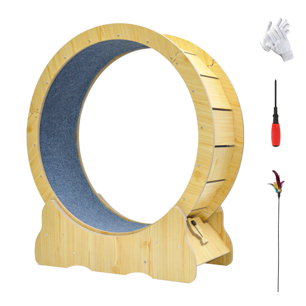 Cat Running Wheel Cat Running Wheel Ultra-Quiet Treadmill Exerciser Scratcher with Anti-Slip Carpet Detachable Runway and Safety Latch Cat Sport Runner Toy