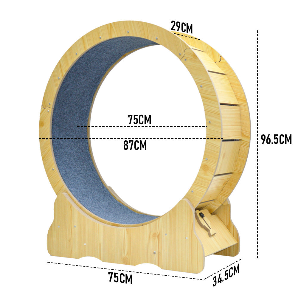 Cat Running Wheel Cat Running Wheel Ultra-Quiet Treadmill Exerciser Scratcher with Anti-Slip Carpet Detachable Runway and Safety Latch Cat Sport Runner Toy