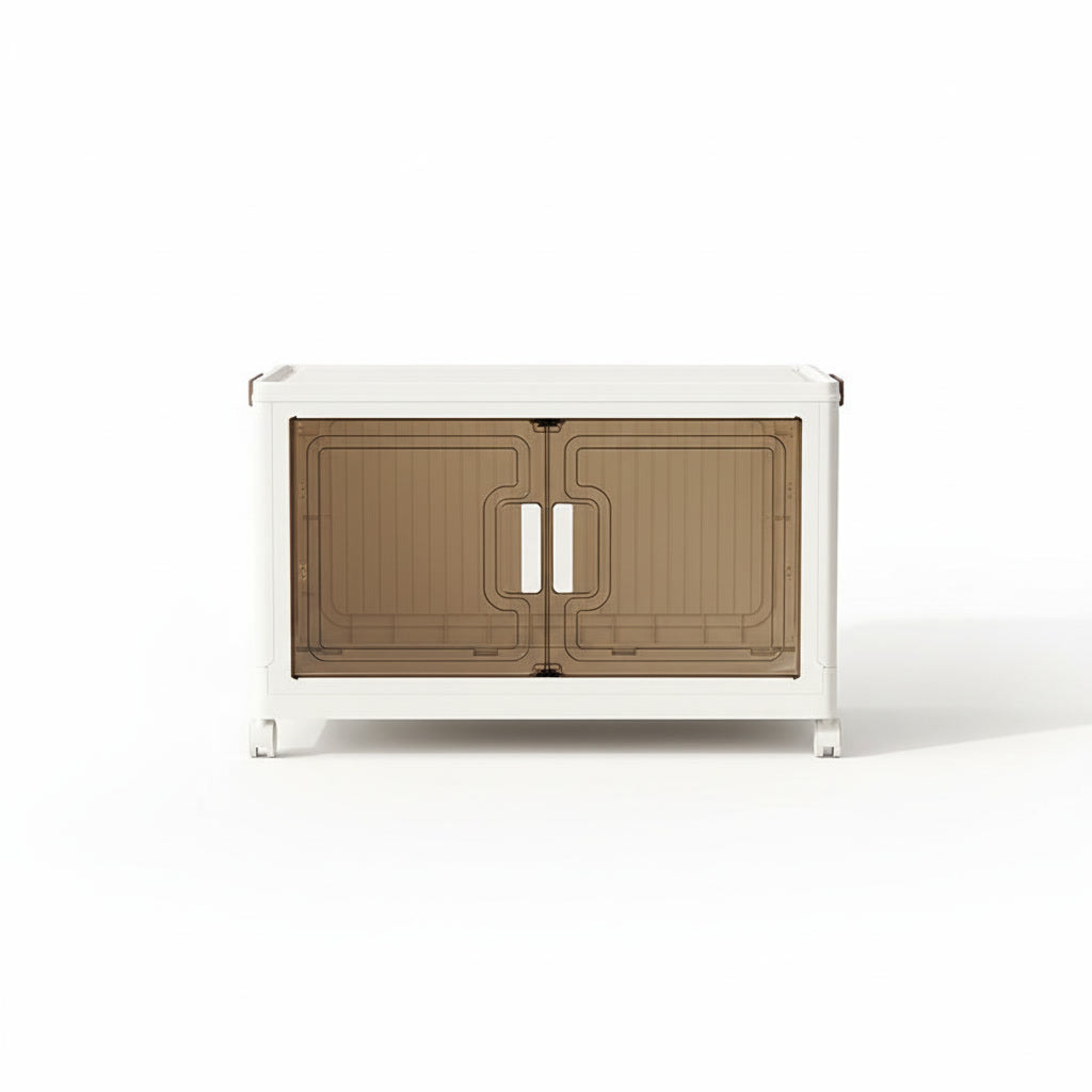 Stackable Storage Boxes with Transparent Doors - Modular Organizer for Home & Pantry